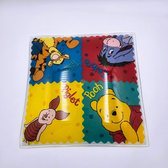 Winnie The Pooh & Friends Vintage Walt Disney Glass Ceiling Light Cover Shade - Picture 2 of 14